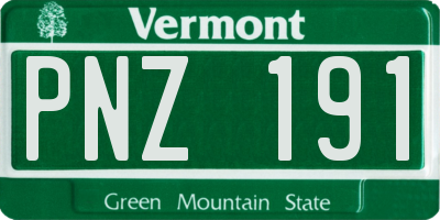 VT license plate PNZ191