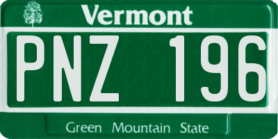 VT license plate PNZ196
