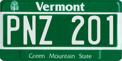 VT license plate PNZ201