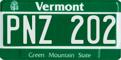 VT license plate PNZ202