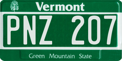 VT license plate PNZ207