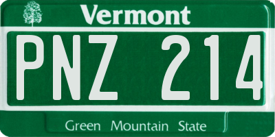 VT license plate PNZ214