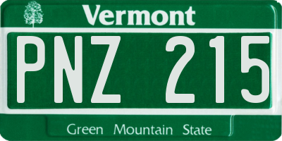 VT license plate PNZ215