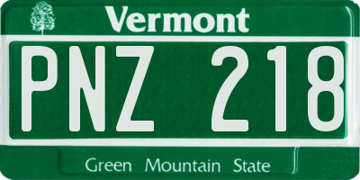 VT license plate PNZ218