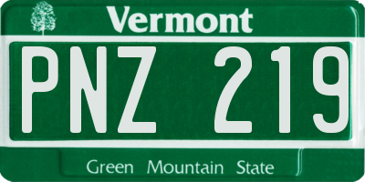 VT license plate PNZ219