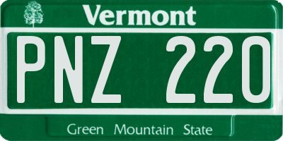 VT license plate PNZ220
