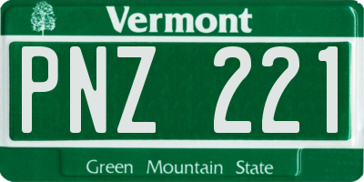 VT license plate PNZ221