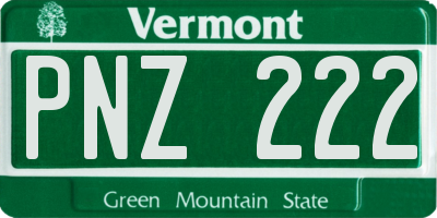 VT license plate PNZ222