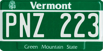 VT license plate PNZ223