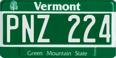 VT license plate PNZ224