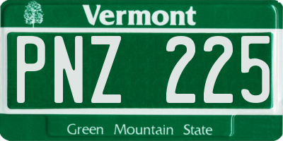 VT license plate PNZ225