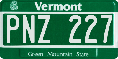 VT license plate PNZ227