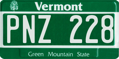 VT license plate PNZ228