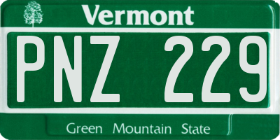 VT license plate PNZ229