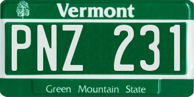 VT license plate PNZ231