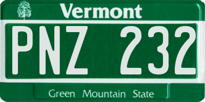 VT license plate PNZ232