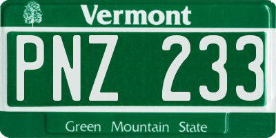 VT license plate PNZ233