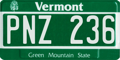 VT license plate PNZ236