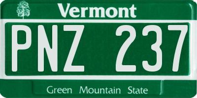 VT license plate PNZ237