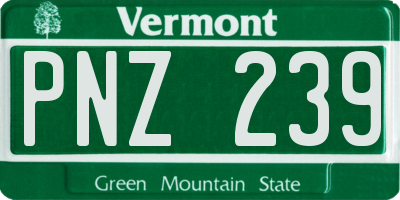 VT license plate PNZ239