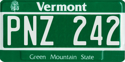 VT license plate PNZ242