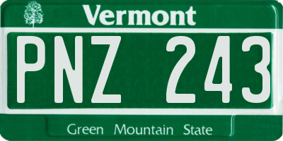 VT license plate PNZ243
