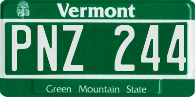VT license plate PNZ244