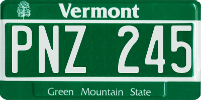 VT license plate PNZ245