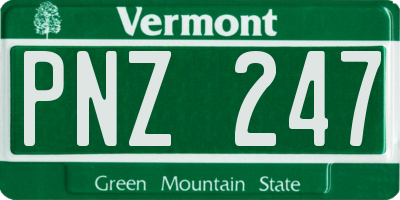 VT license plate PNZ247