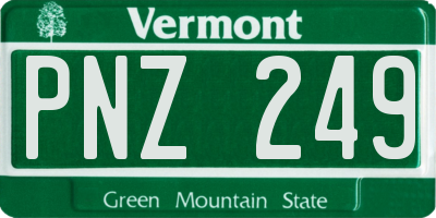 VT license plate PNZ249