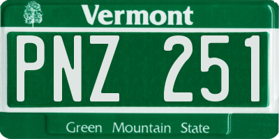 VT license plate PNZ251