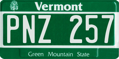 VT license plate PNZ257