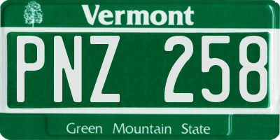 VT license plate PNZ258
