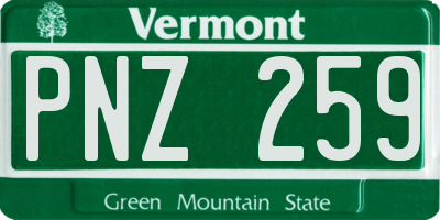 VT license plate PNZ259