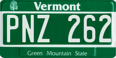 VT license plate PNZ262