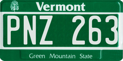 VT license plate PNZ263