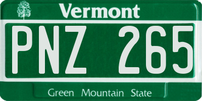 VT license plate PNZ265