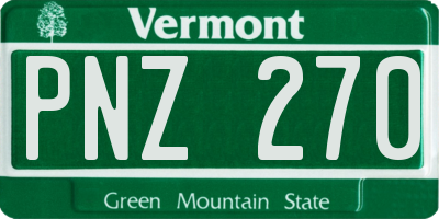 VT license plate PNZ270