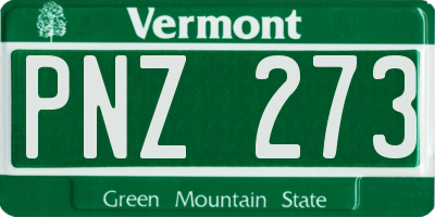 VT license plate PNZ273