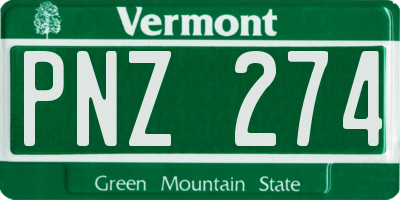 VT license plate PNZ274