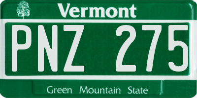 VT license plate PNZ275