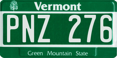 VT license plate PNZ276
