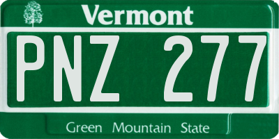 VT license plate PNZ277