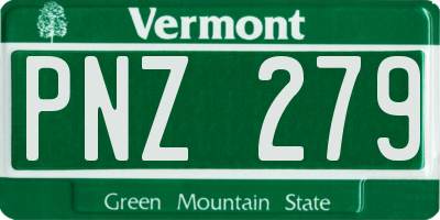 VT license plate PNZ279
