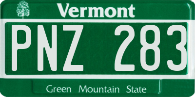 VT license plate PNZ283