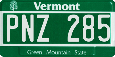 VT license plate PNZ285