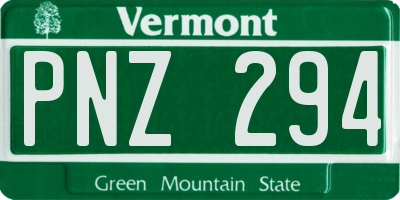 VT license plate PNZ294