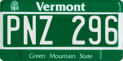 VT license plate PNZ296