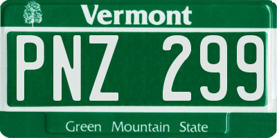 VT license plate PNZ299