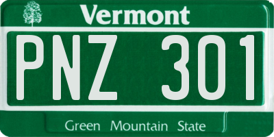 VT license plate PNZ301